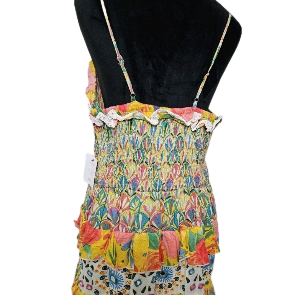 NWT- Beatnik Philosophy Colorful Mirrored Tiered Dress-Size Medium - Picture 11 of 17